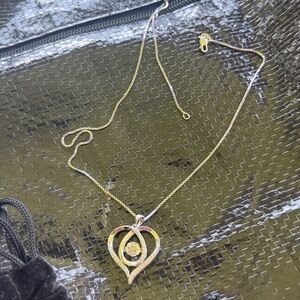 Kay Jewelers Gold and Silver Abstract Pendant Necklace